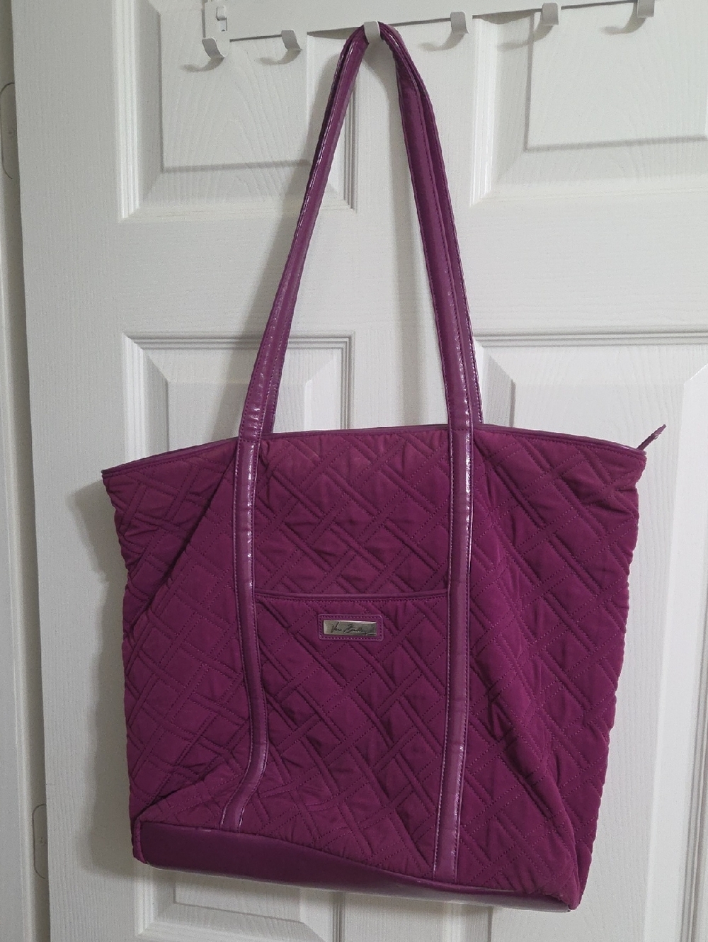 Vera Bradey, Trimmed Large Tote - Quilted Purple Tote Bag